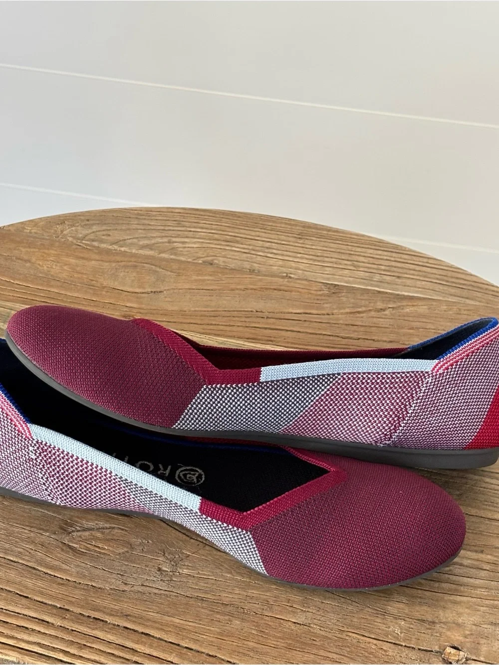 Rothy’s Limited Edition Berry Colorblock Round Toe Flats Women's Size 10.5